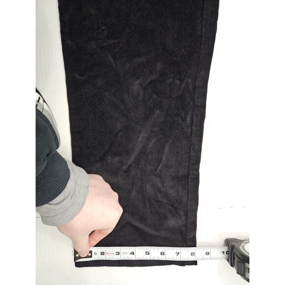 LL Bean Corduroy Pants womens Size 8 Petite Black Stretch Waist Straight Leg - Picture 5 of 10